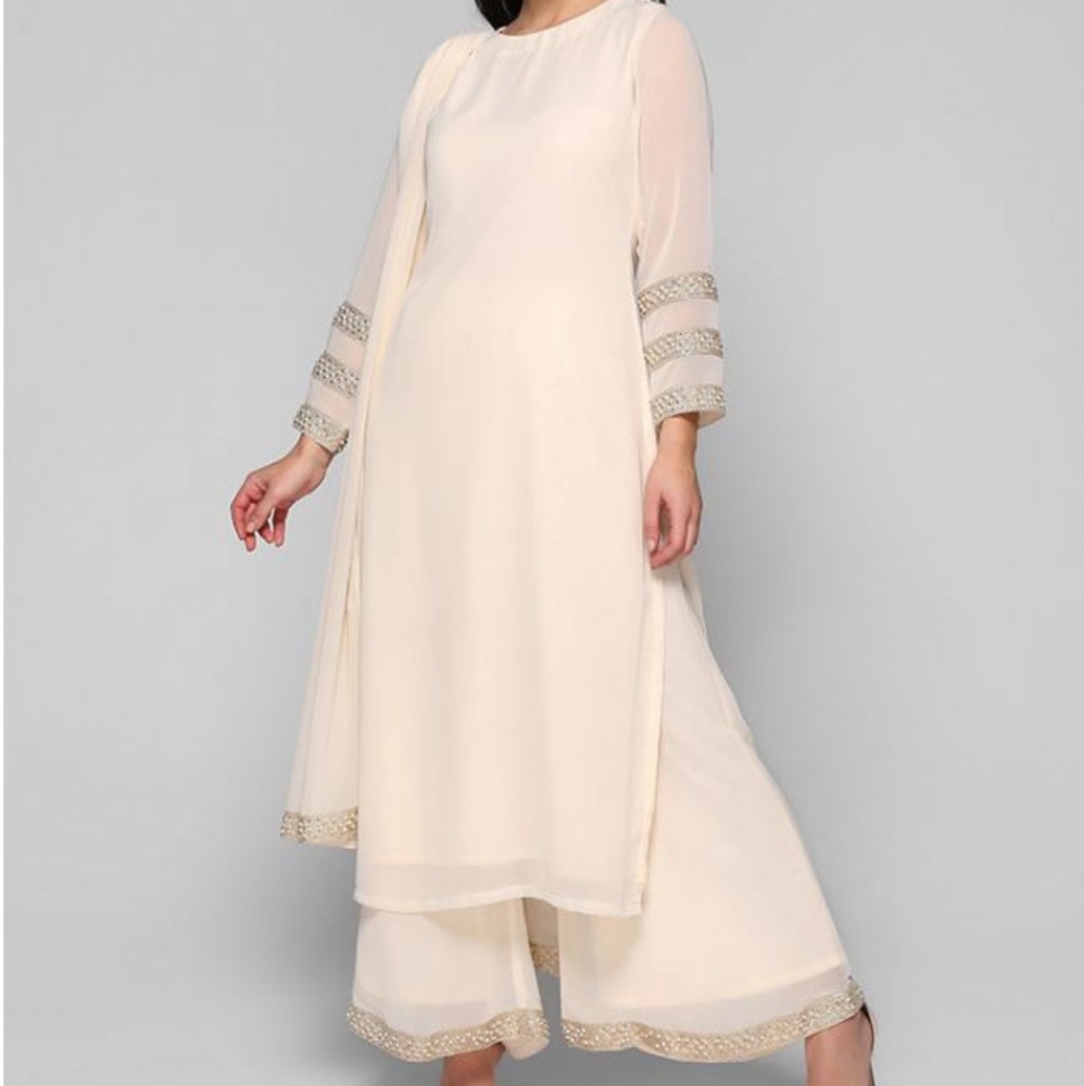 Pearl Embellished Palazzo Suit